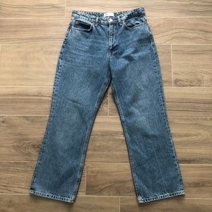 Zara High Rise Straight Leg Jeans